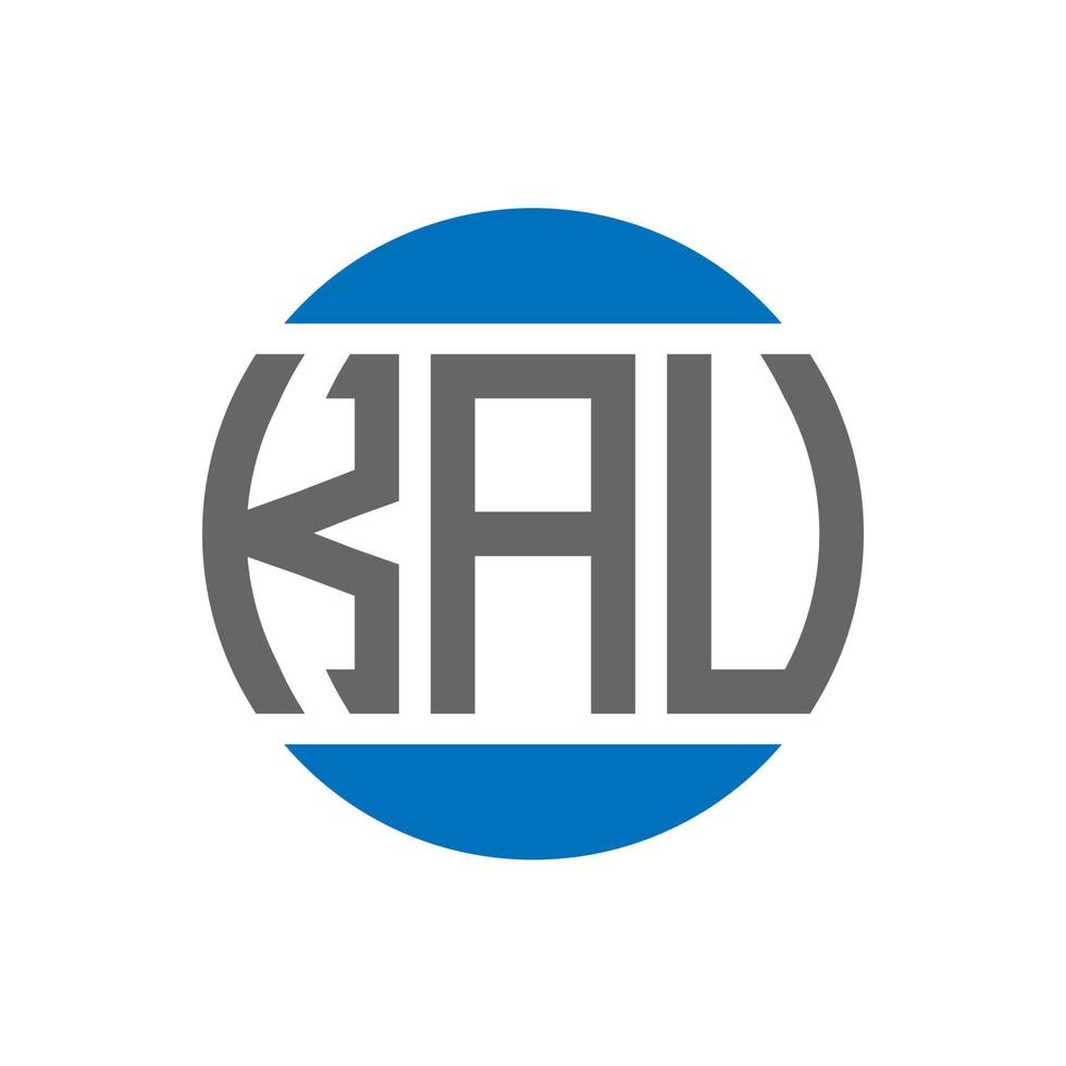 design de logotipo de carta kau em fundo branco. conceito de logotipo de círculo de iniciais criativas kau. design de letras kau. vetor