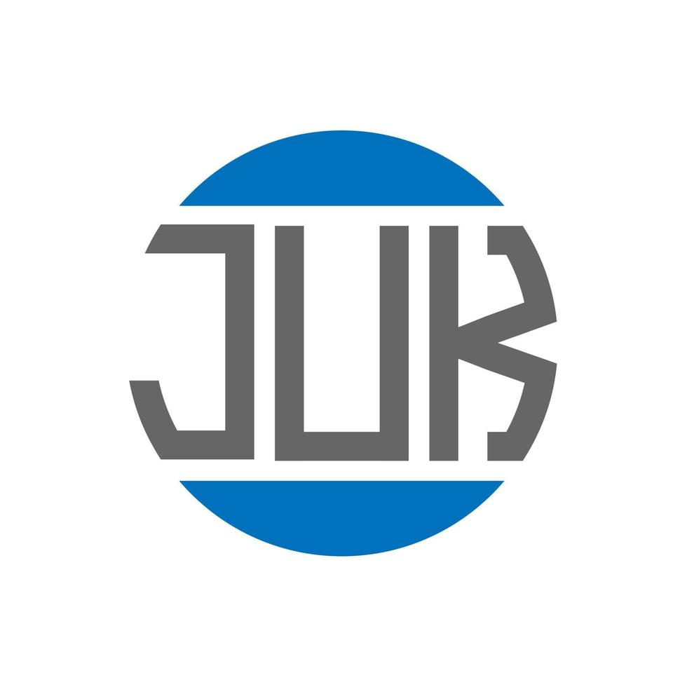 design de logotipo de letra juk em fundo branco. conceito de logotipo de círculo de iniciais criativas juk. design de letras juk. vetor