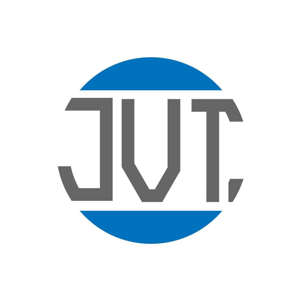 design de logotipo de carta jvt em fundo branco. conceito de logotipo de círculo de iniciais criativas jvt. design de letras jvt. vetor