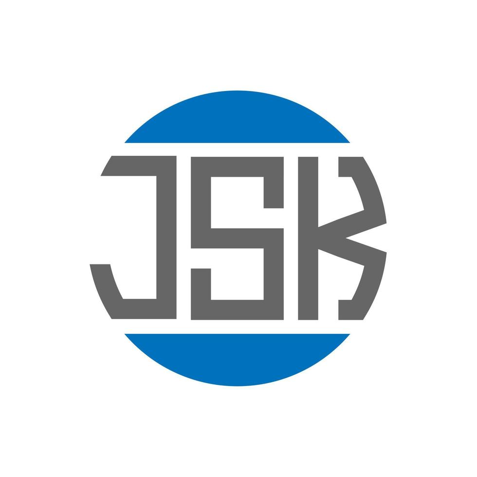 design do logotipo da letra jsk em fundo branco. conceito de logotipo de círculo de iniciais criativas jsk. design de letras jsk. vetor