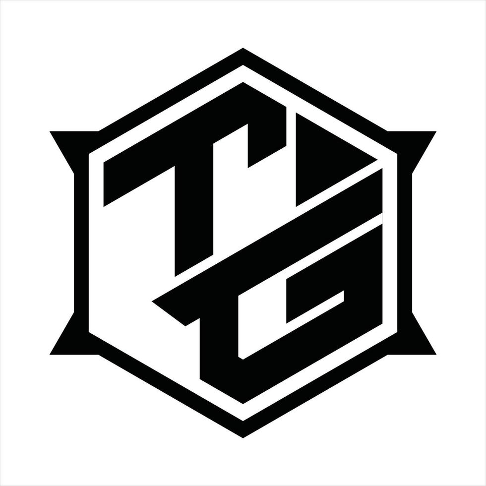 modelo de design de monograma de logotipo tg vetor