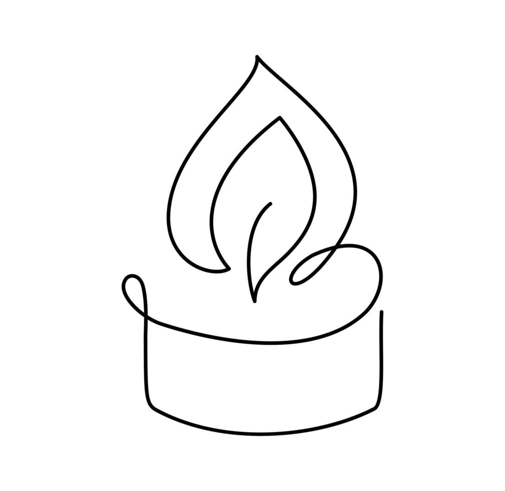 mão desenhada um ícone de logotipo de arte de vela acesa de vetor de linha. ilustração contínua do contorno do advento do natal para cartão de felicitações, convite de feriado isolado de web design