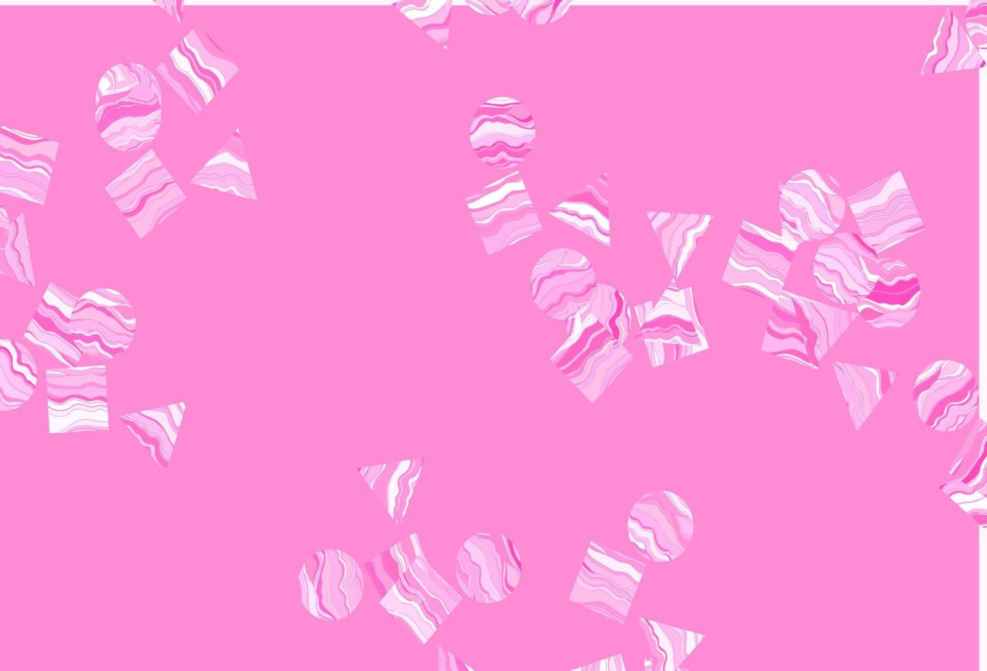 layout de vetor rosa claro com círculos, linhas, retângulos.
