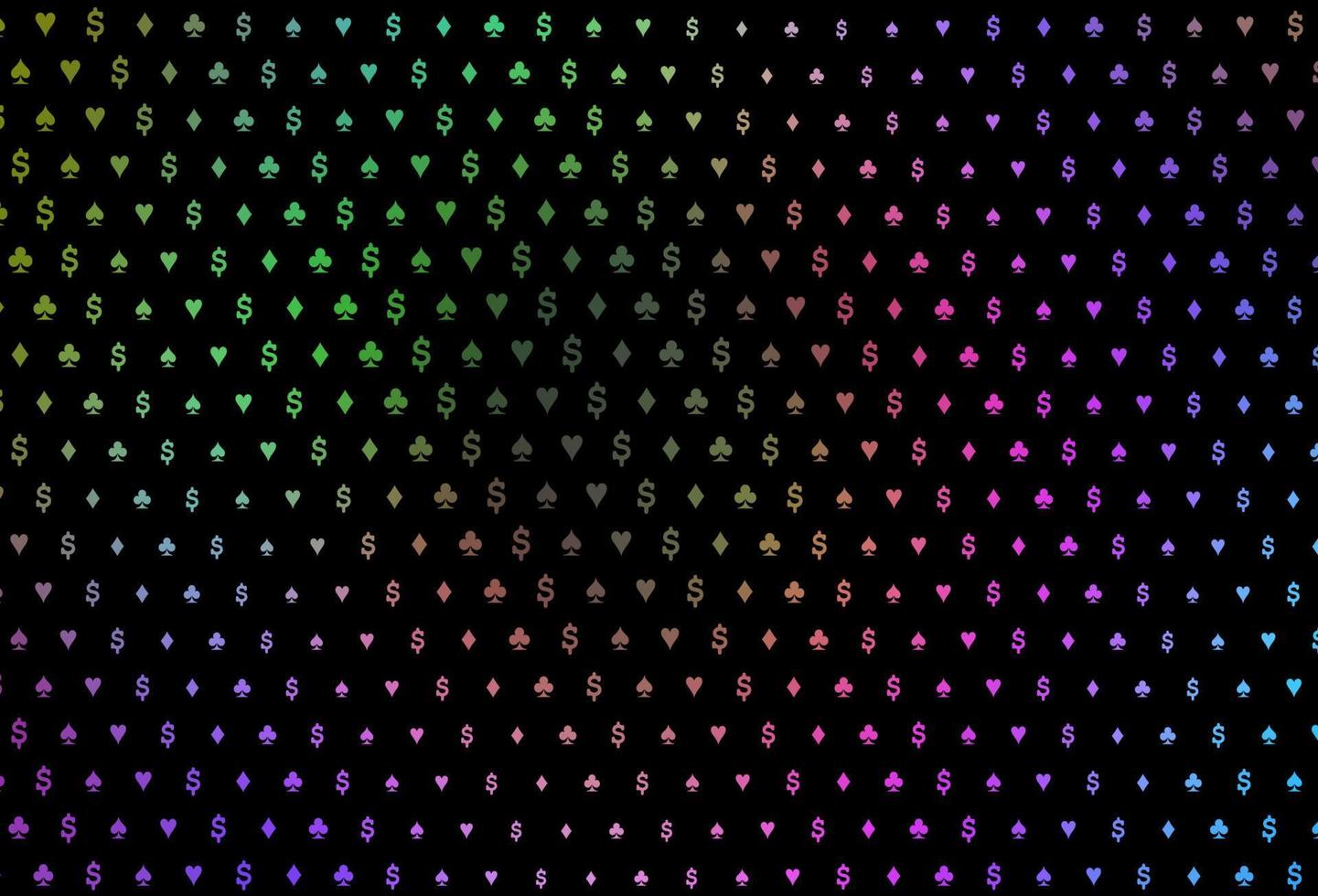 multicolor escuro, padrão de vetor de arco-íris com símbolo de cartas.