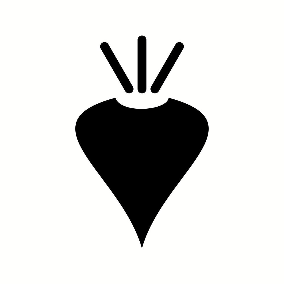 ícone de glifo vetorial de beterraba exclusivo vetor