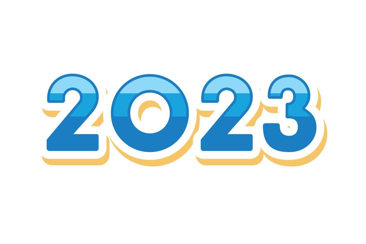 feliz ano novo 2023 design de texto vetor