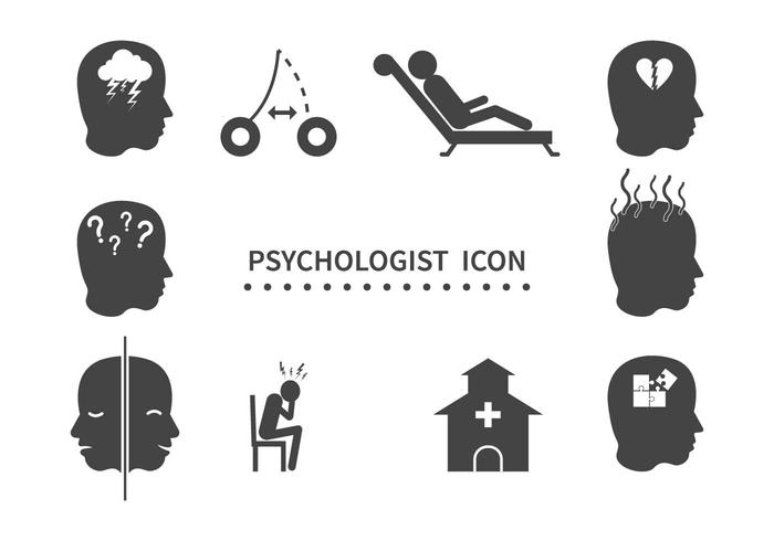 Conjunto grátis de ícones de psicólogo vetor