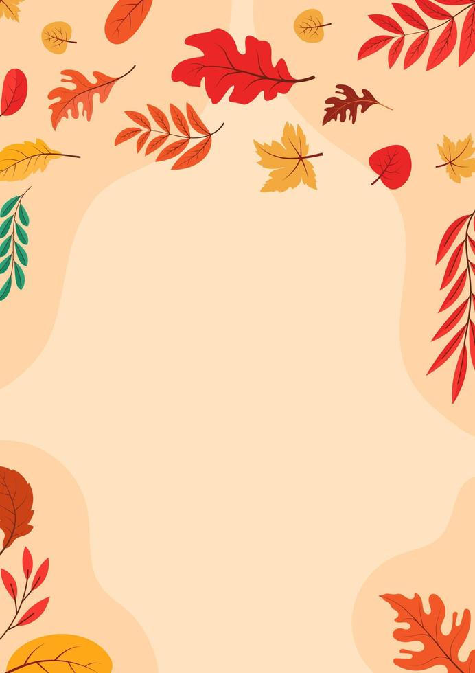 a queda colorida do outono deixa a ilustração floral do fundo vetor