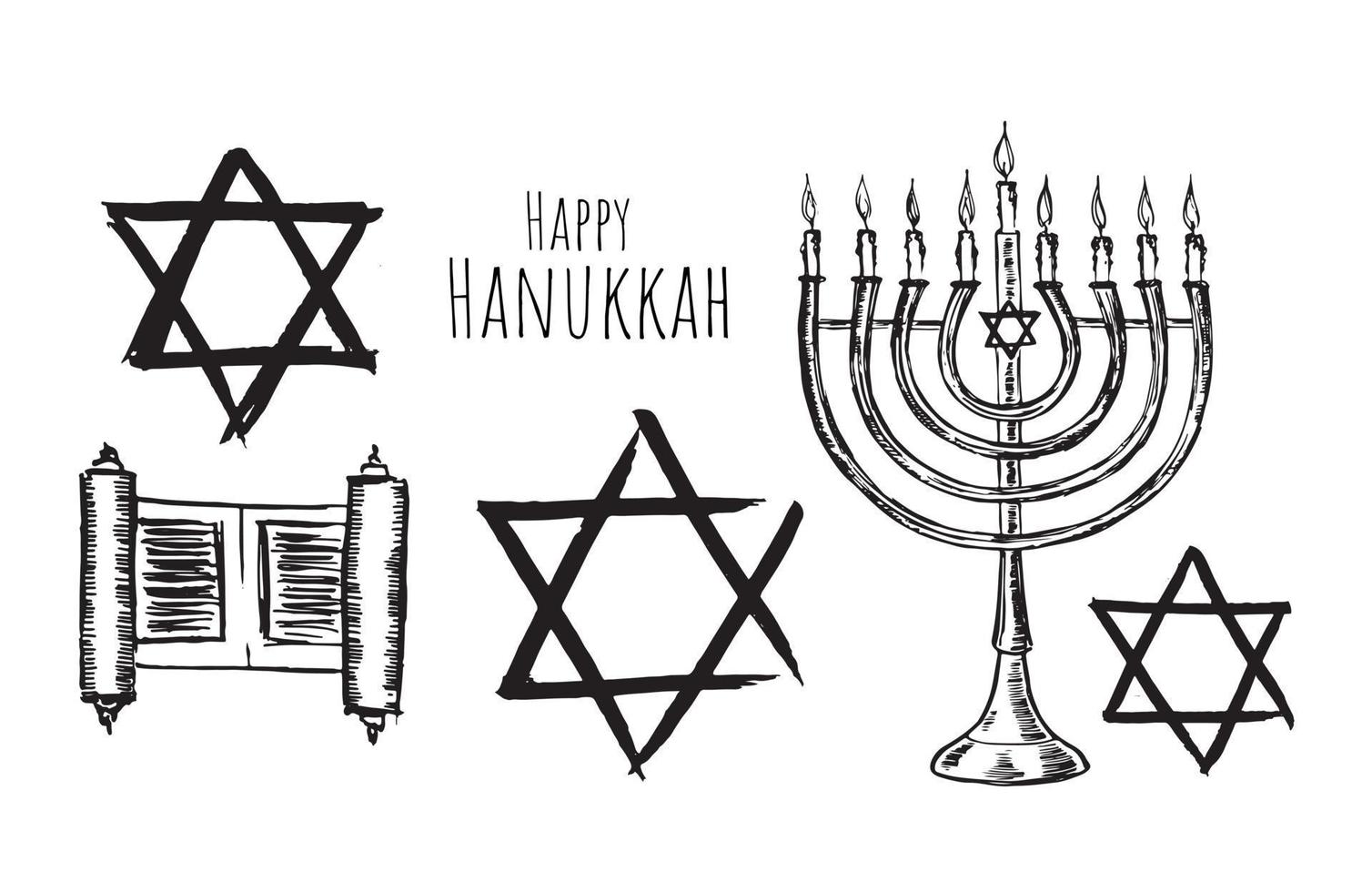 hanukkah, estrelas de David hebraicas. ilustração vetorial. vetor