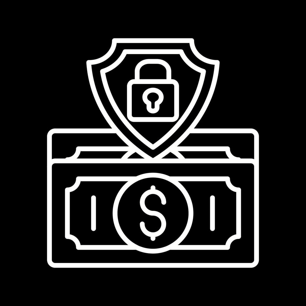 ícone de vetor de proteção de dinheiro