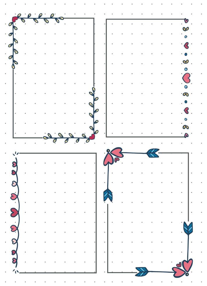 página de nota do diário de amor vetor