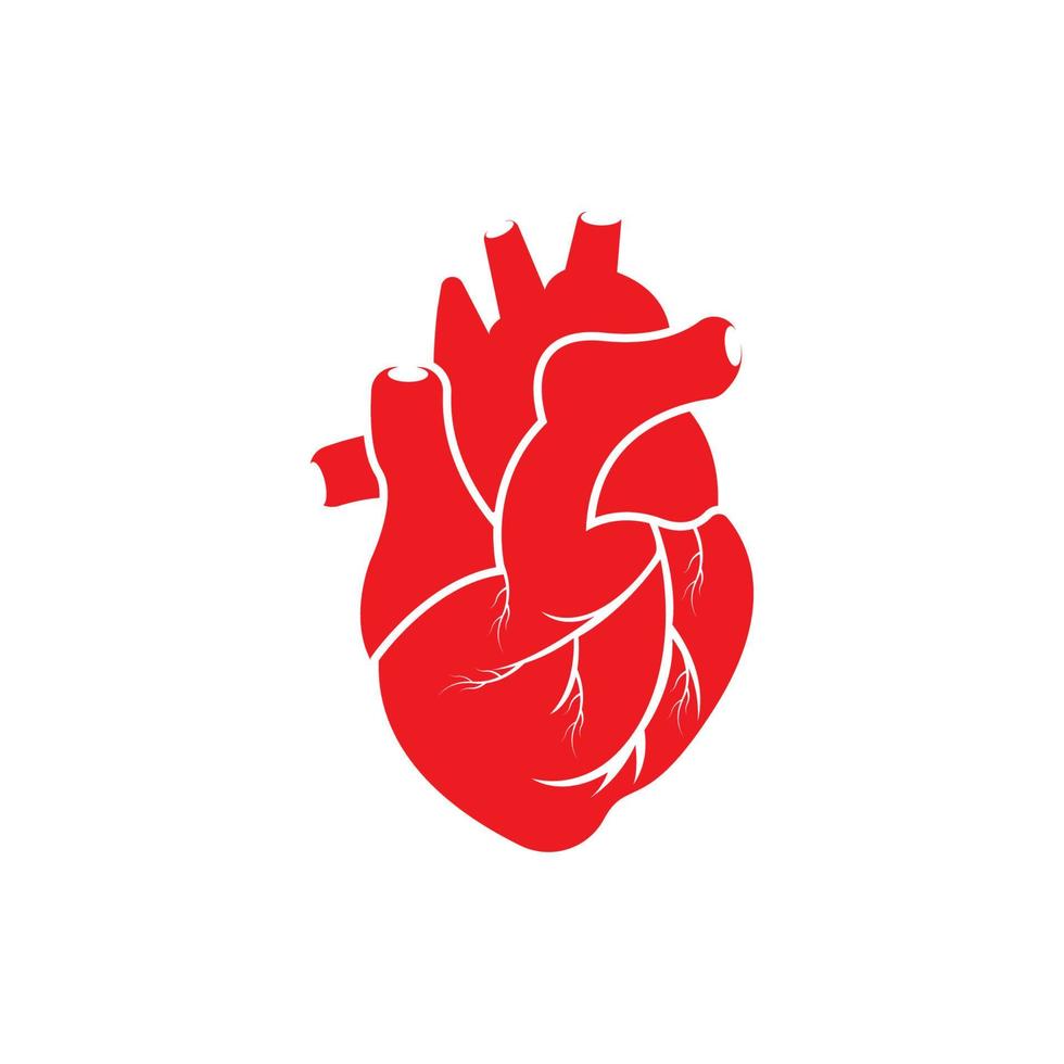 ilustração do ícone do vetor de cardiologia médica do logotipo do coração humano