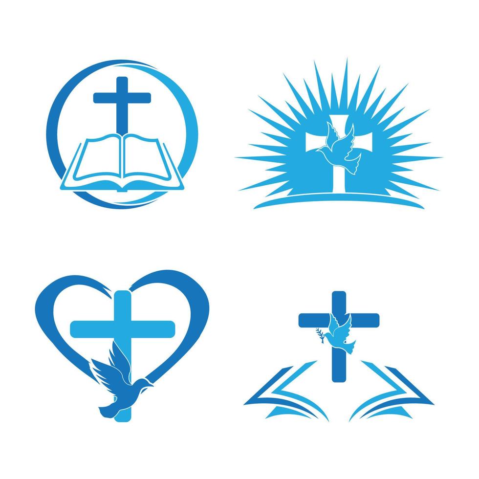 ilustração de ícone vetorial de modelo de logotipo de igreja vetor
