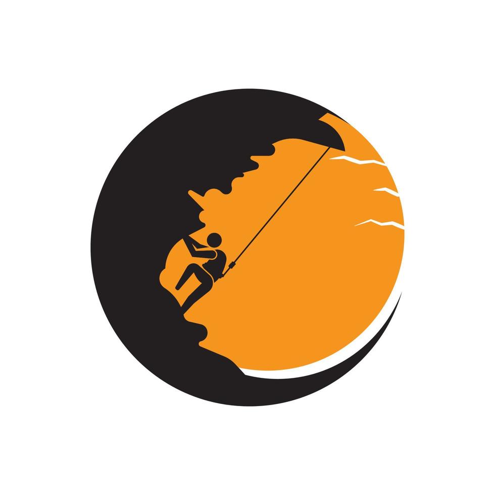 logotipo de ilustração vetorial de ícone de escalada em rocha vetor