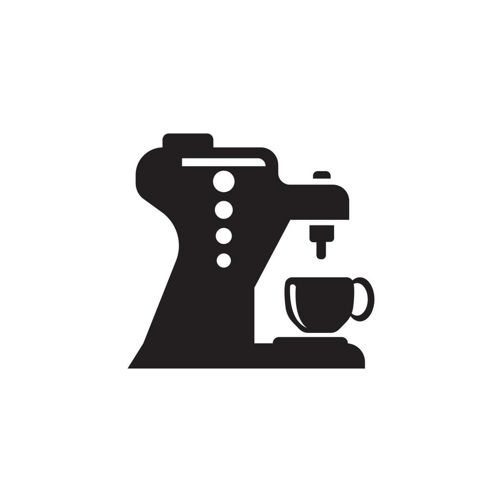 logotipo de ilustração vetorial de ícone de cafeteira vetor