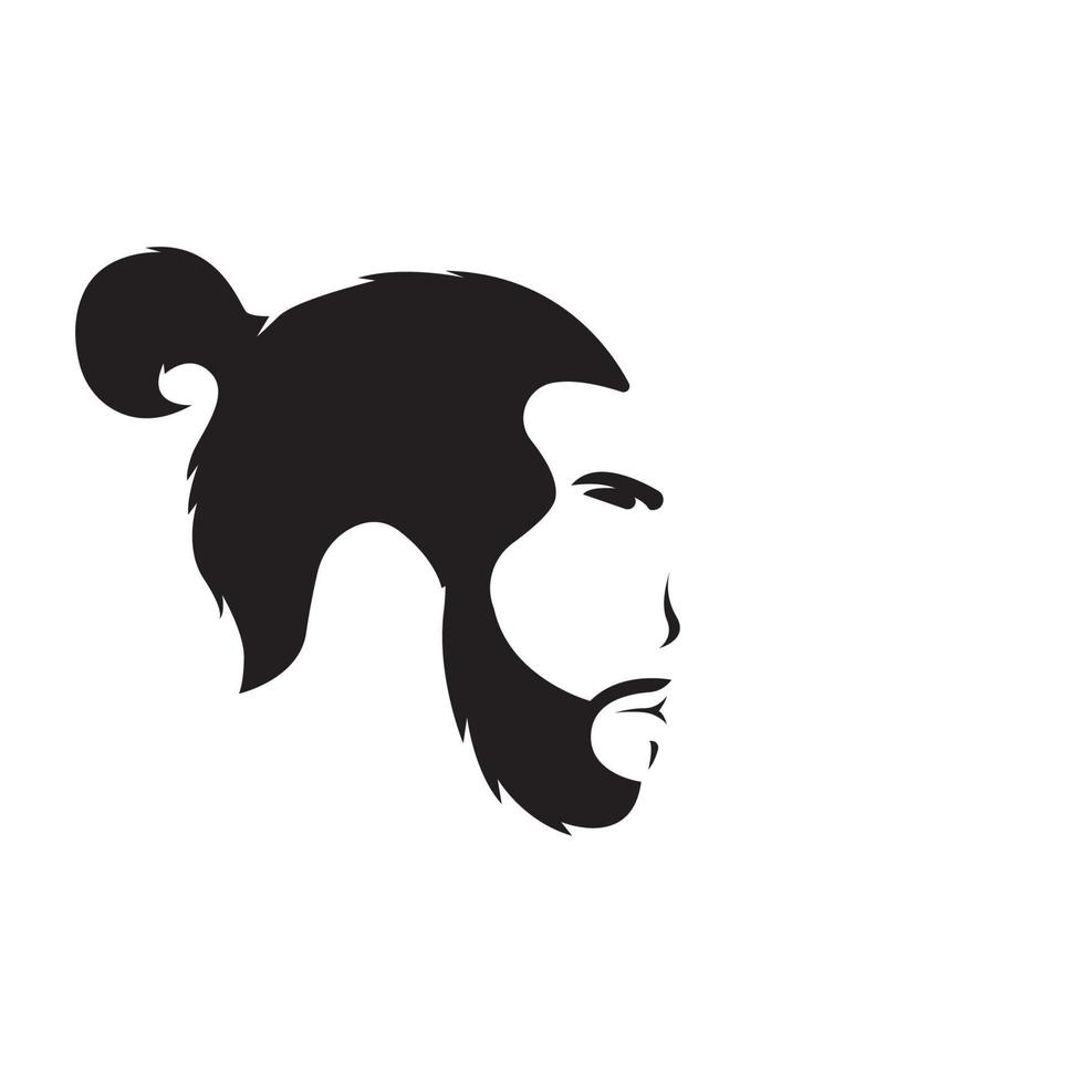 sinal de design de ilustração de ícone de vetor de logotipo de barba