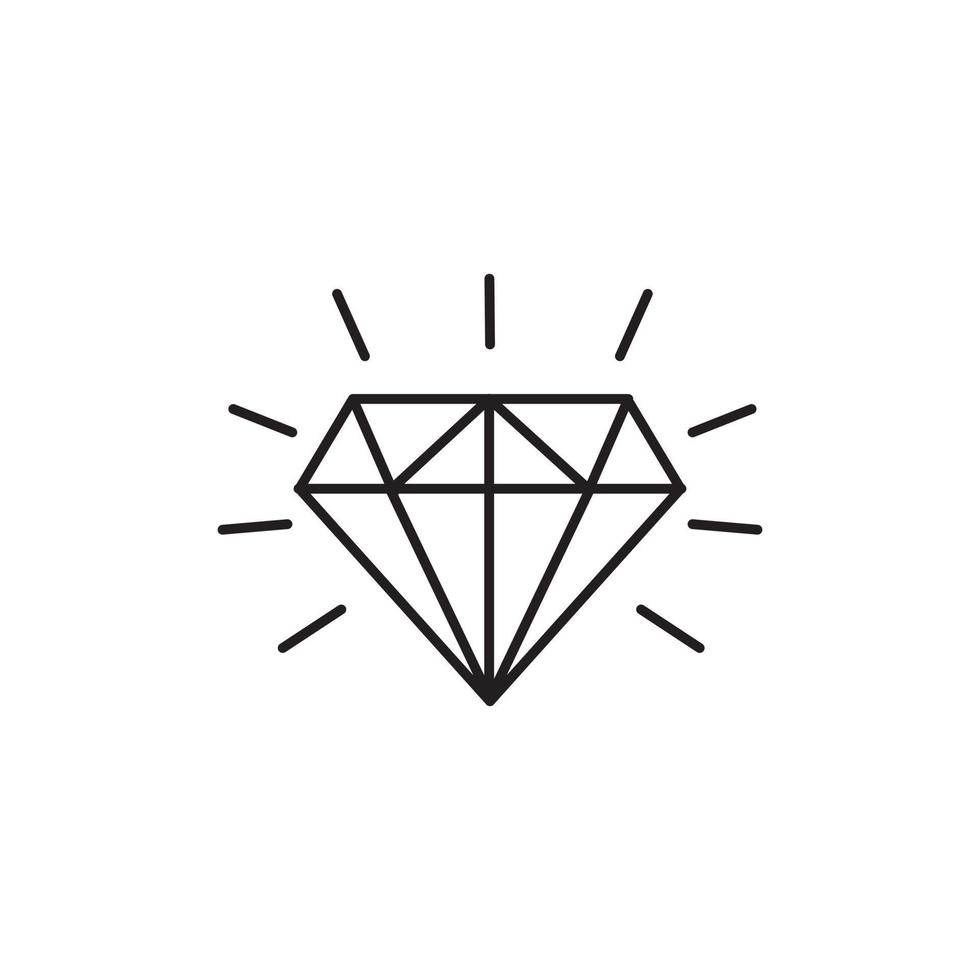 vetor de design de símbolo de sinal de ícone real precioso de diamante