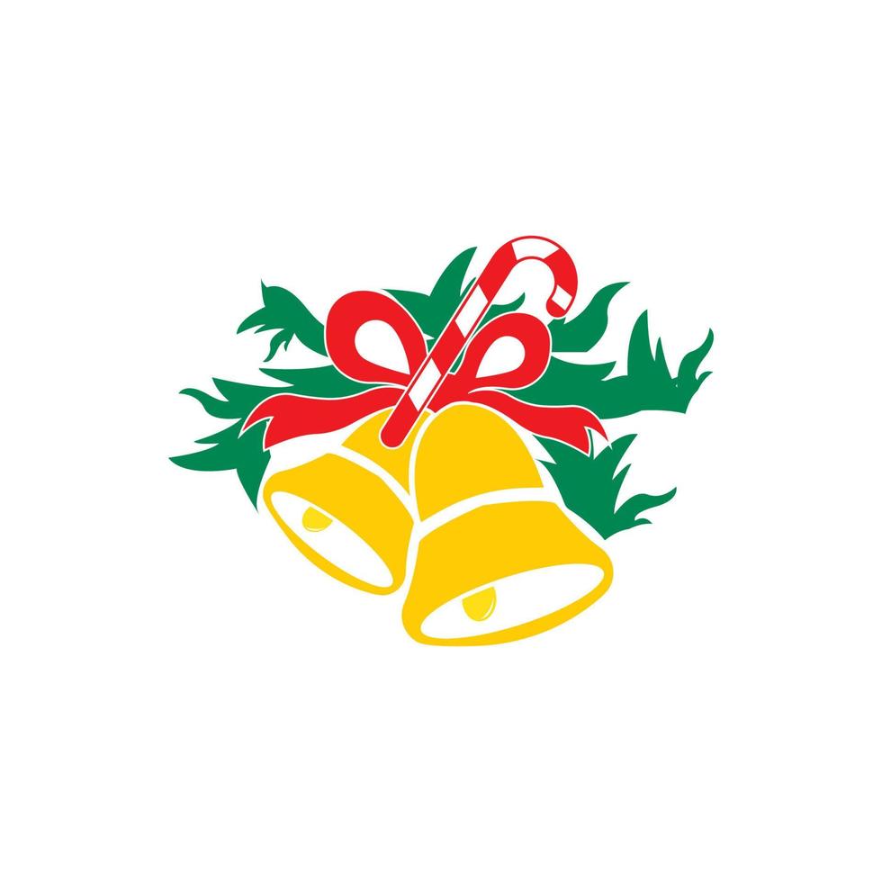 logotipo do ícone de sinos e enfeites de natal, design vetorial vetor