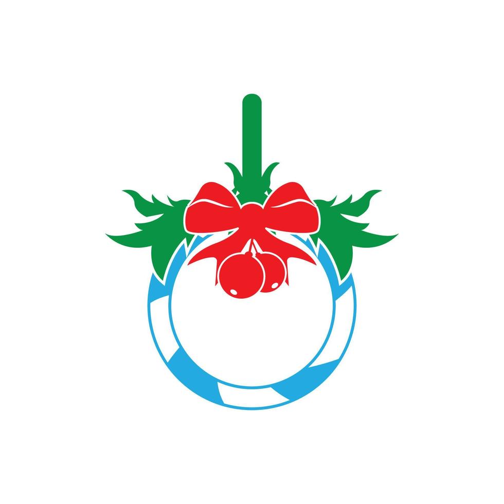 logotipo do ícone de sinos e enfeites de natal, design vetorial vetor