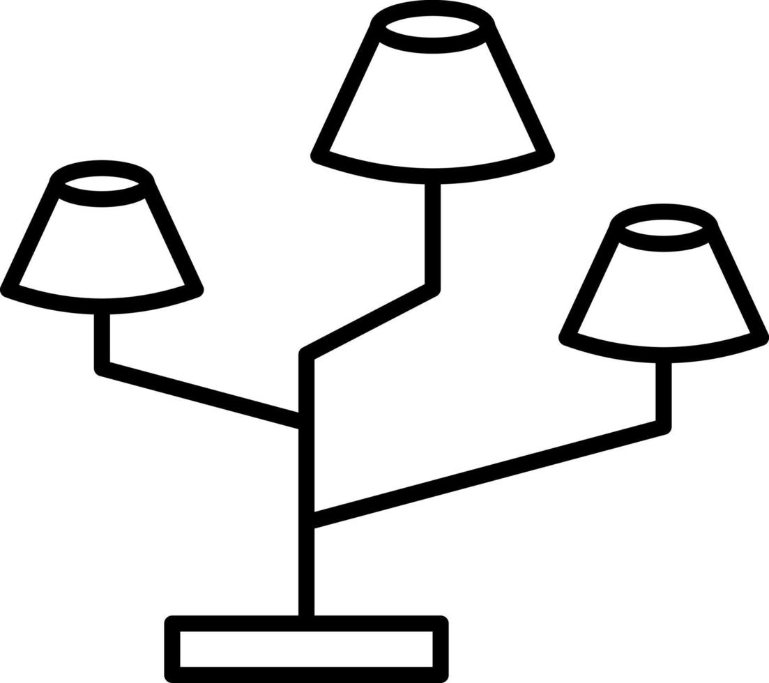 ícone de linha de suporte de lâmpadas vetor