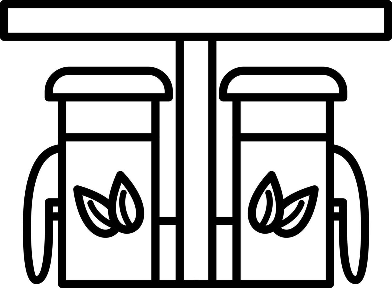 ícone de linha de bomba de gasolina ecológica vetor