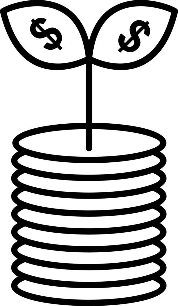 ícone de linha de crescimento de dinheiro vetor