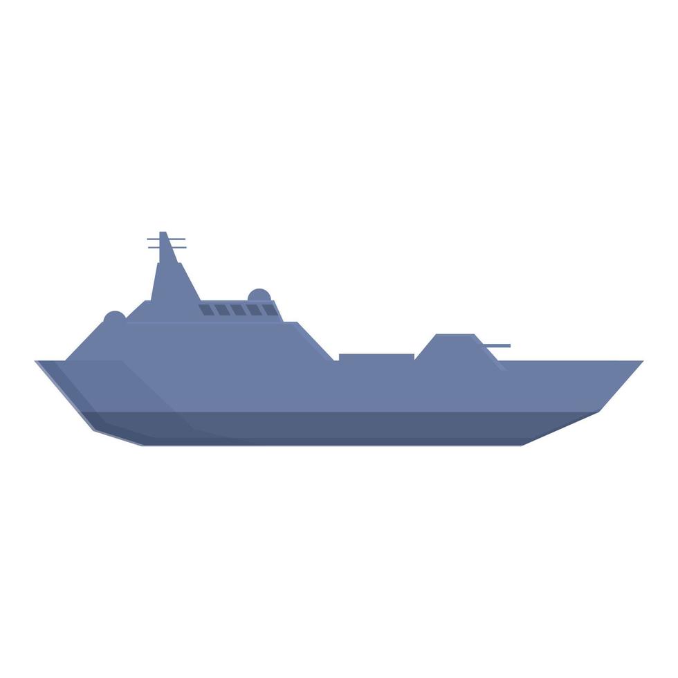 vetor de desenhos animados de ícone de navio de guerra de transporte. navio militar