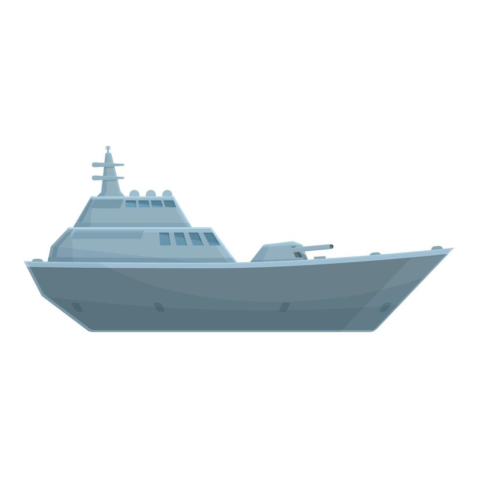 vetor de desenhos animados do ícone do navio de defesa. marinha militar