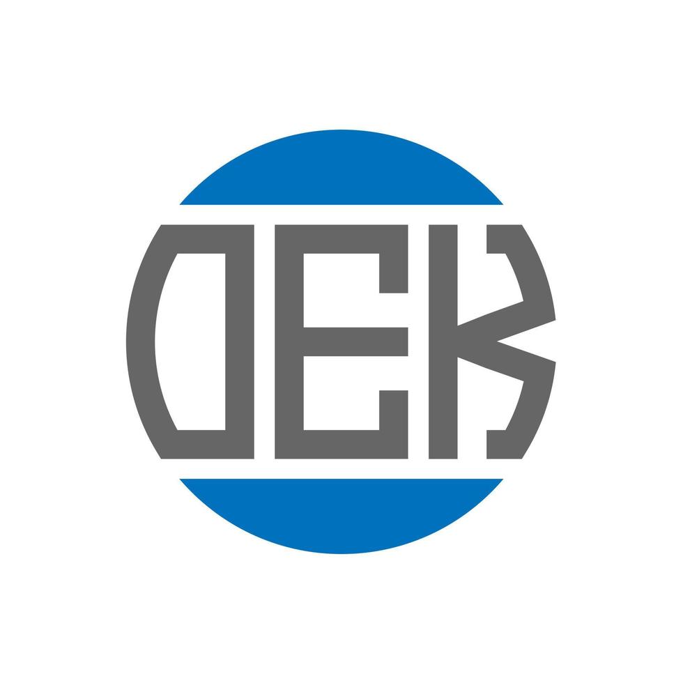 design de logotipo de carta oek em fundo branco. conceito de logotipo de círculo de iniciais criativas oek. design de letras oek. vetor