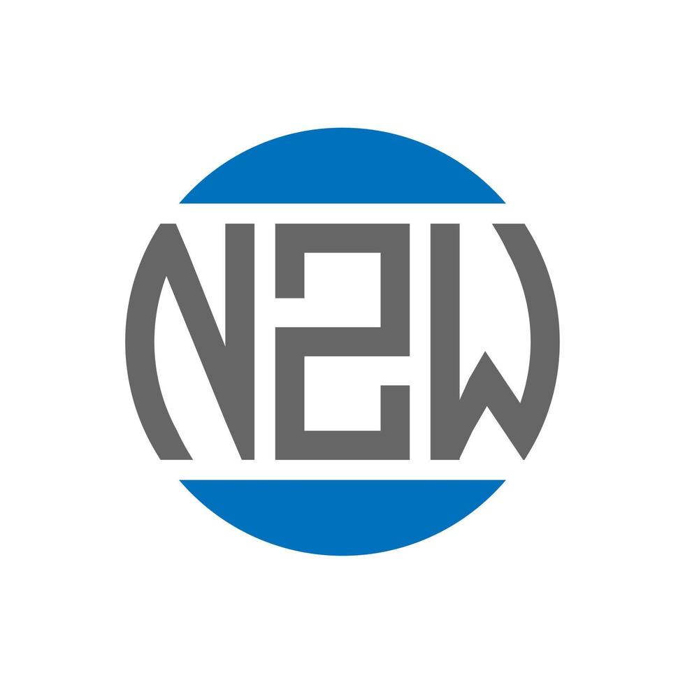design do logotipo da carta nzw em fundo branco. conceito de logotipo de círculo de iniciais criativas nzw. design de letras nzw. vetor
