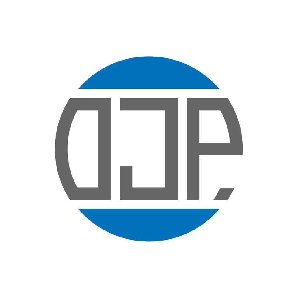 design de logotipo de carta ojp em fundo branco. conceito de logotipo de círculo de iniciais criativas ojp. design de letras ojp. vetor