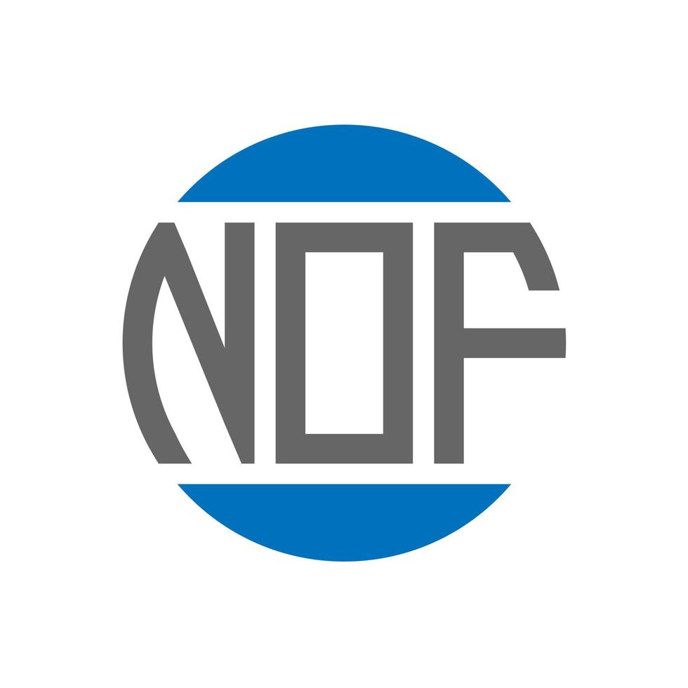 design de logotipo de carta nof em fundo branco. conceito de logotipo de círculo de iniciais criativas nof. design de letras nof. vetor