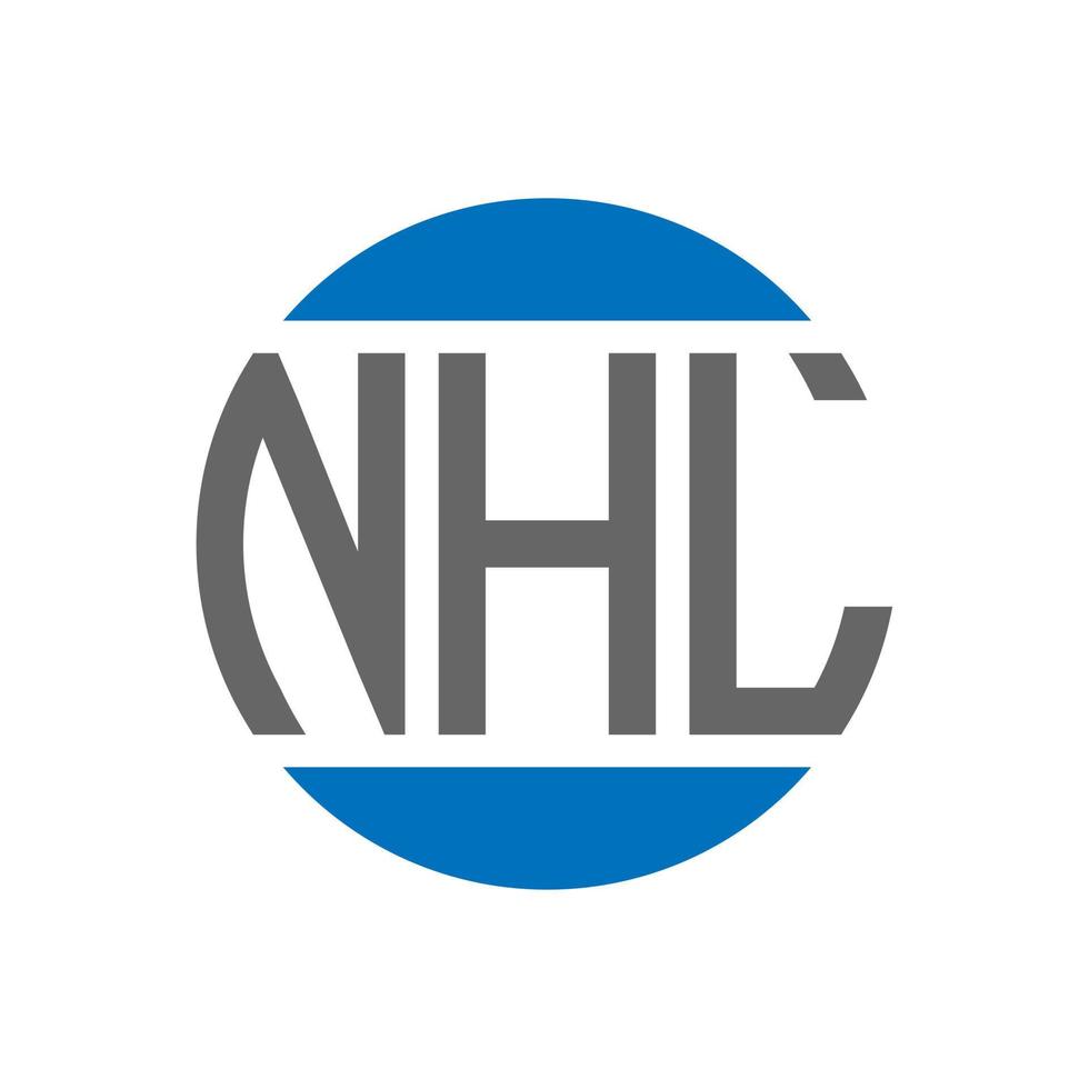 design do logotipo da carta nhl em fundo branco. conceito de logotipo de círculo de iniciais criativas nhl. design de letras nhl. vetor