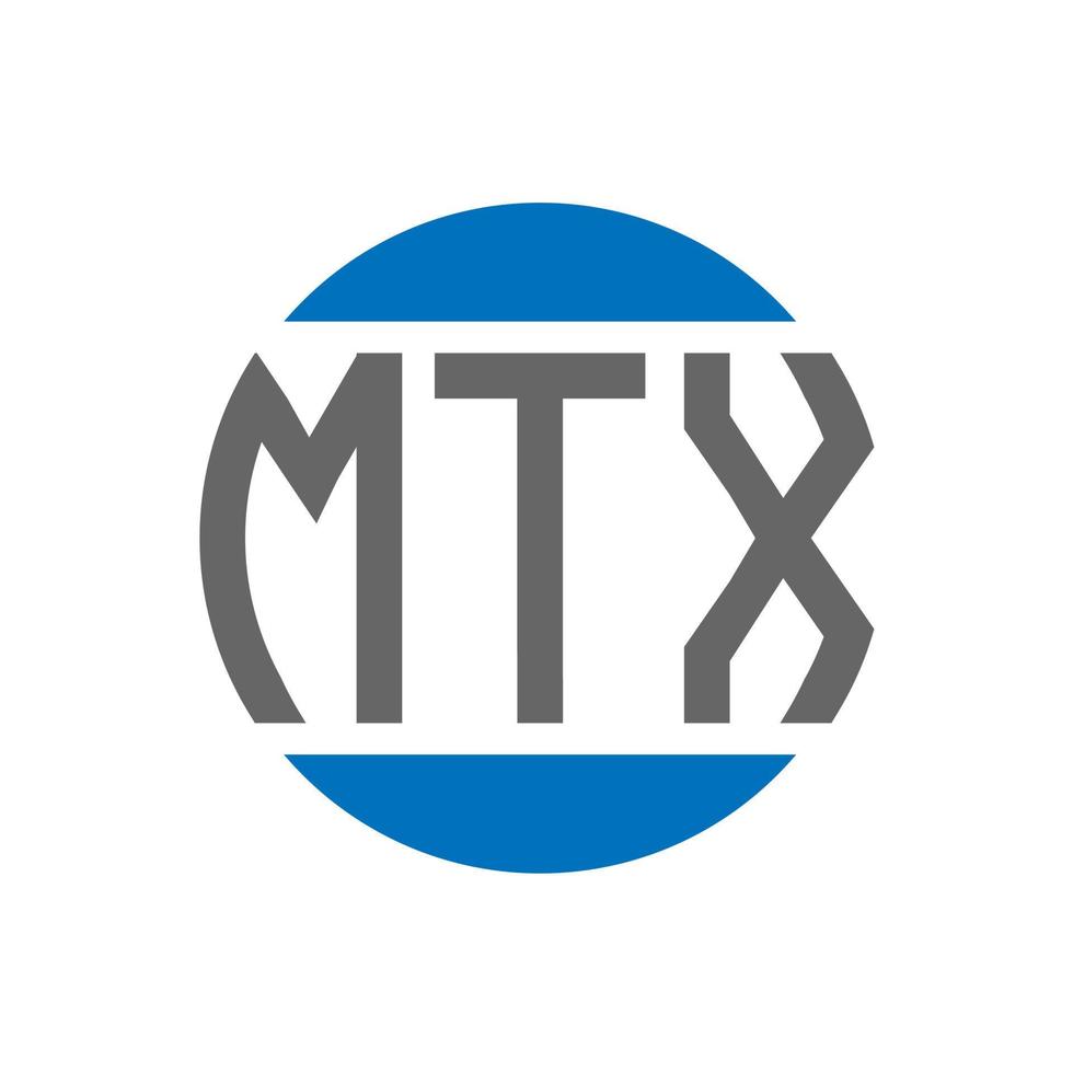 design de logotipo de carta mtx em fundo branco. conceito de logotipo de círculo de iniciais criativas mtx. design de letras mtx. vetor