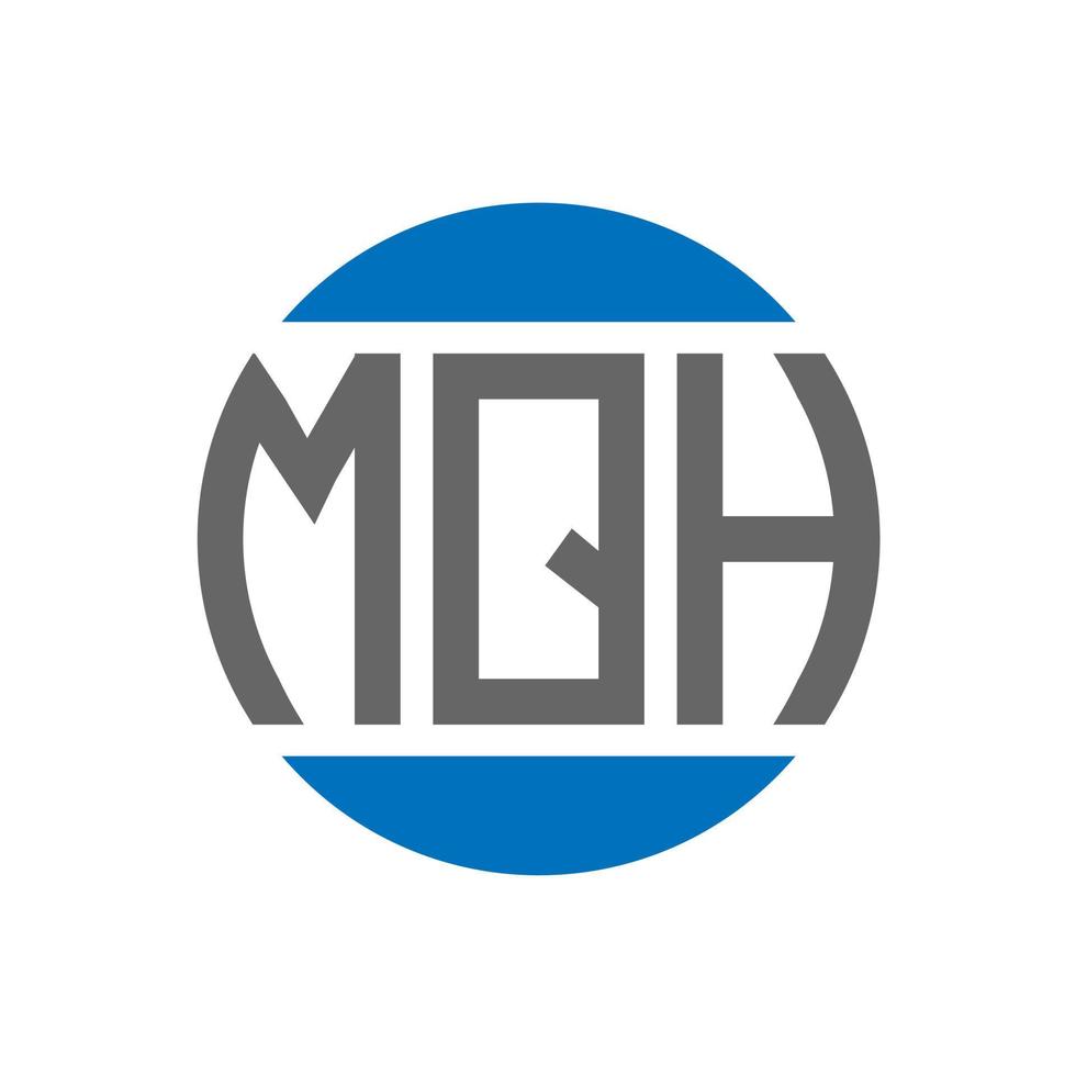 design de logotipo de letra mqh em fundo branco. conceito de logotipo de círculo de iniciais criativas mqh. design de letras mqh. vetor