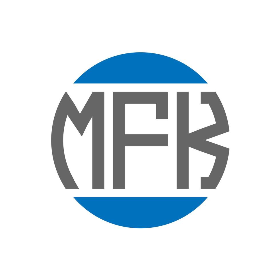 design de logotipo de carta mfk em fundo branco. conceito de logotipo de círculo de iniciais criativas mfk. design de letras mfk. vetor