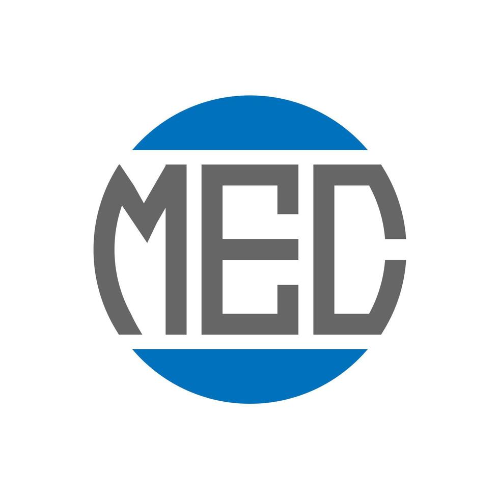 design do logotipo da carta mec em fundo branco. conceito de logotipo de círculo de iniciais criativas mec. design de letras mec. vetor