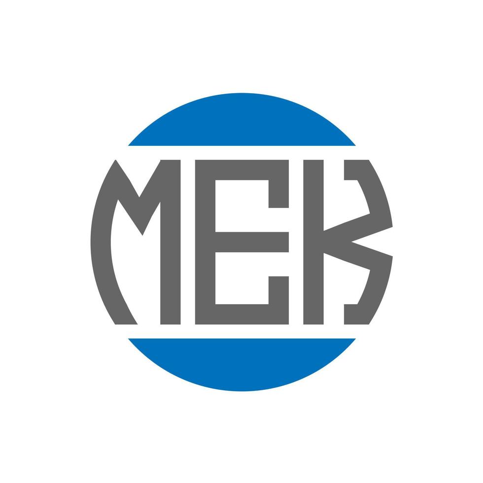 design de logotipo de carta mek em fundo branco. conceito de logotipo de círculo de iniciais criativas mek. design de letras mek. vetor