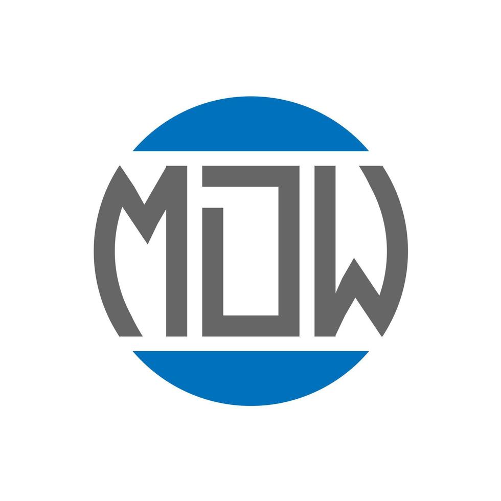 design de logotipo de carta mdw em fundo branco. conceito de logotipo de círculo de iniciais criativas mdw. design de letras mdw. vetor