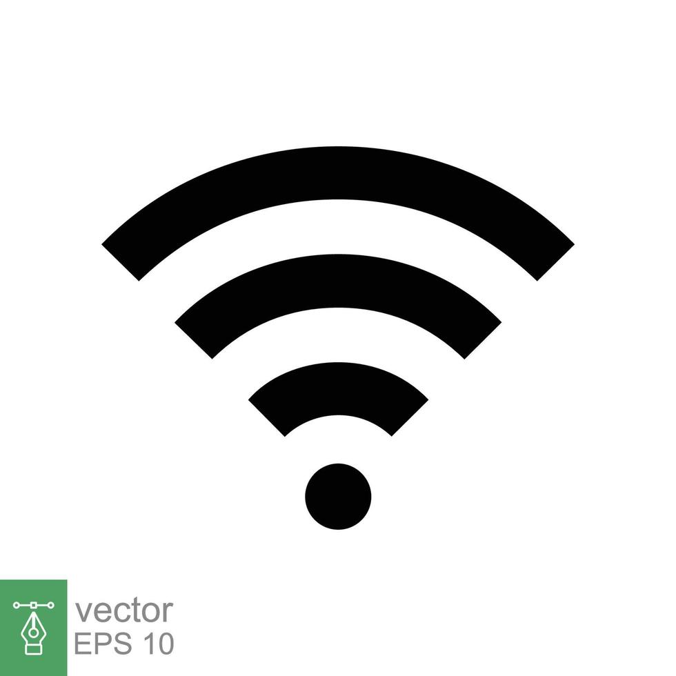 ícone wi-fi para design de interface. acesso wlan, sinal de sinal de ponto de acesso wi-fi sem fio, símbolo. estilo plano simples. ilustração vetorial isolada no fundo branco. eps 10. vetor