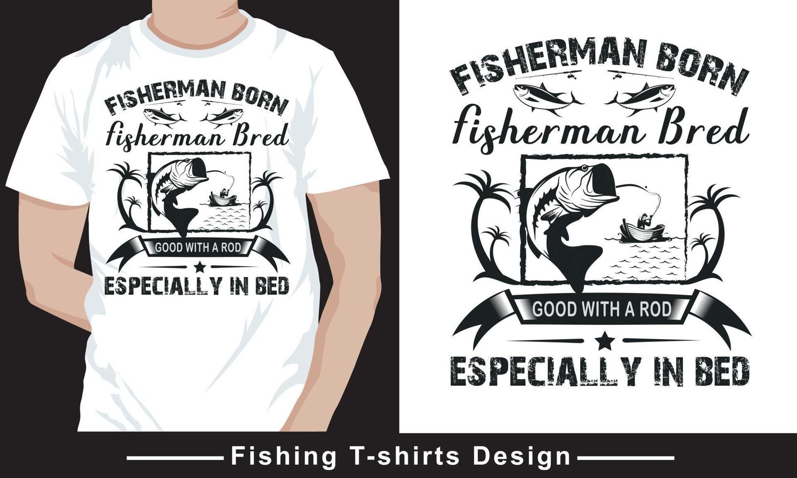 vetor de tipografia de pesca vetor de design de camiseta profissional