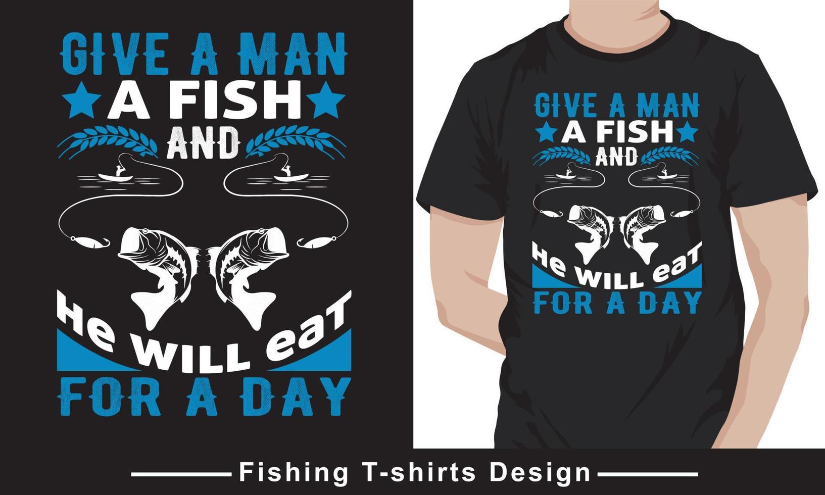 modelo de design de camiseta de vetor de tipografia de citação de pesca vetor grátis