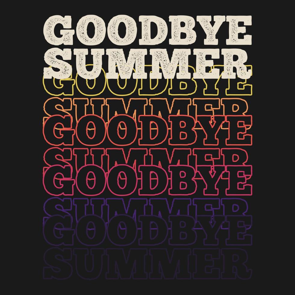 adeus verão, design de citação de tipografia de verão. vetor