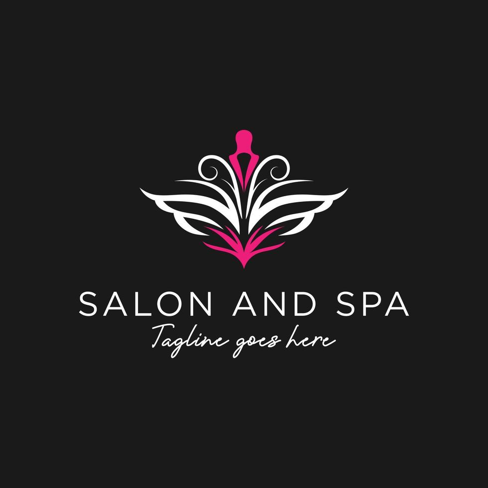 logotipo de vetor de logotipo de salão de beleza e spa para tratamentos de beleza e relaxamento, modelo de logotipo de moda feminina abstrata
