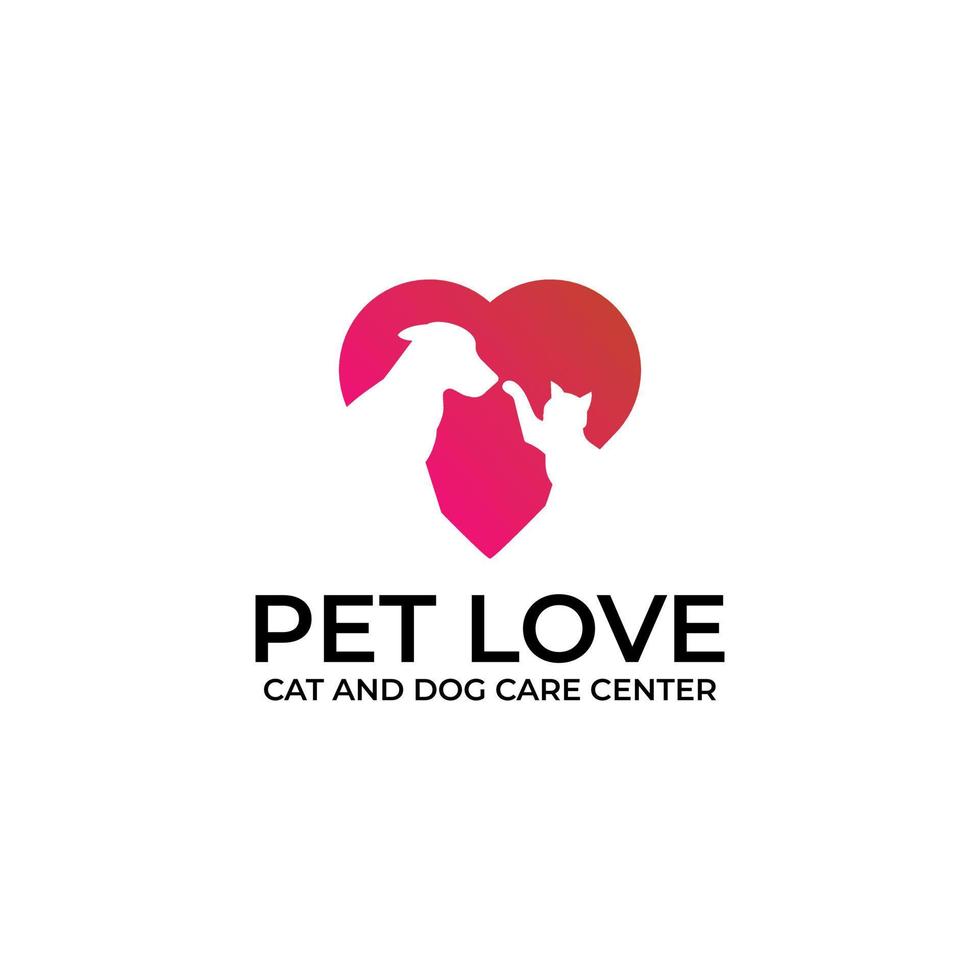 cuidados com cães e gatos, inspirações de logotipos para amantes de animais de estimação, lindas marcas de logotipos para animais de estimação, logotipo para seu centro de cuidados com animais vetor