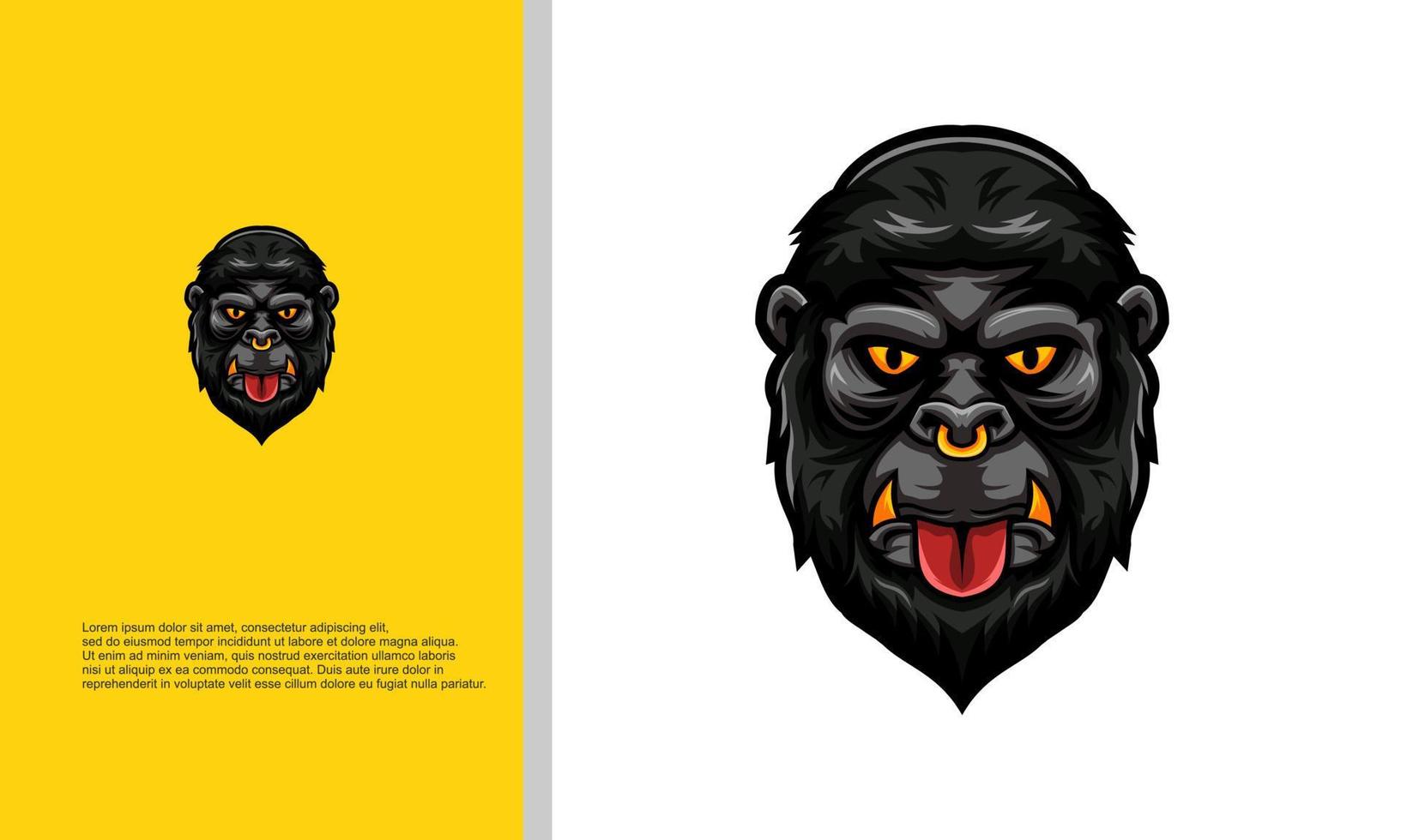 logotipo ilustração gráfico vetorial de cabeça de gorila vetor