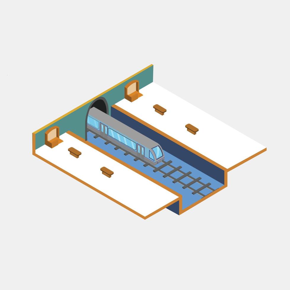 estação de metrô isométrica vetor