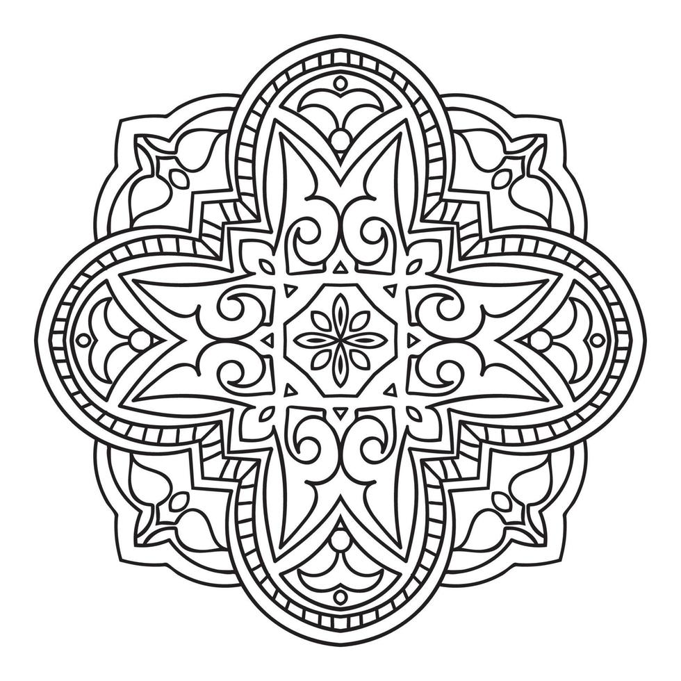 padrão circular. ornamento étnico islâmico para cerâmica, azulejos, têxteis, tatuagens vetor