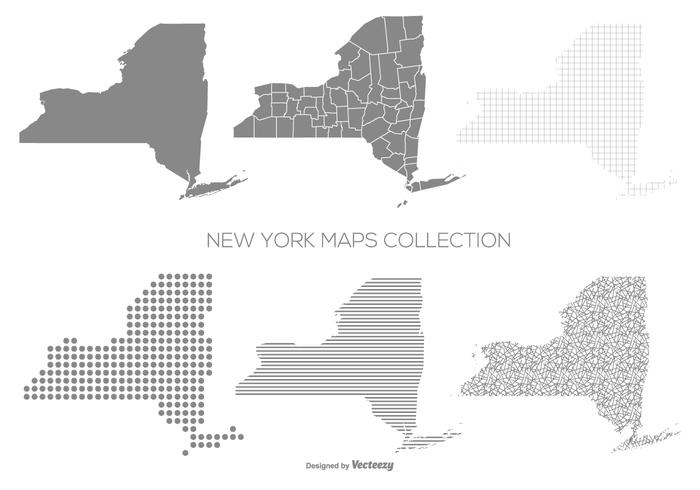 coleção de mapas texturizados em Nova York vetor