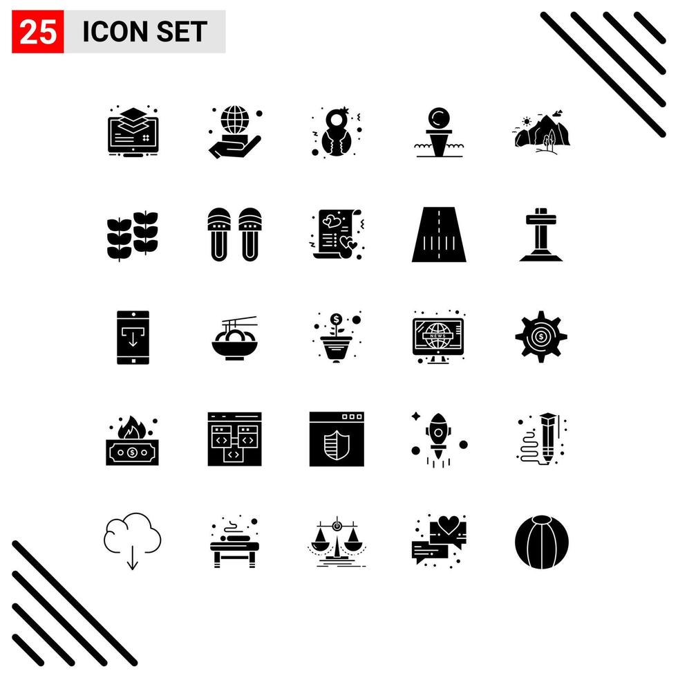 25 ícones criativos sinais e símbolos modernos de elementos de design de vetores editáveis de mulher de quadra de bola de pé